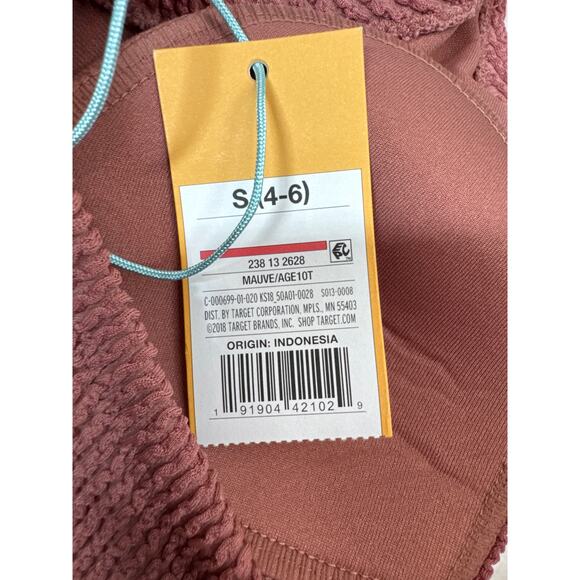 Kona Sol Women’s Bikini Top Mauve Swim Halter Knit Beach Size Small NWT - Picture 4 of 4